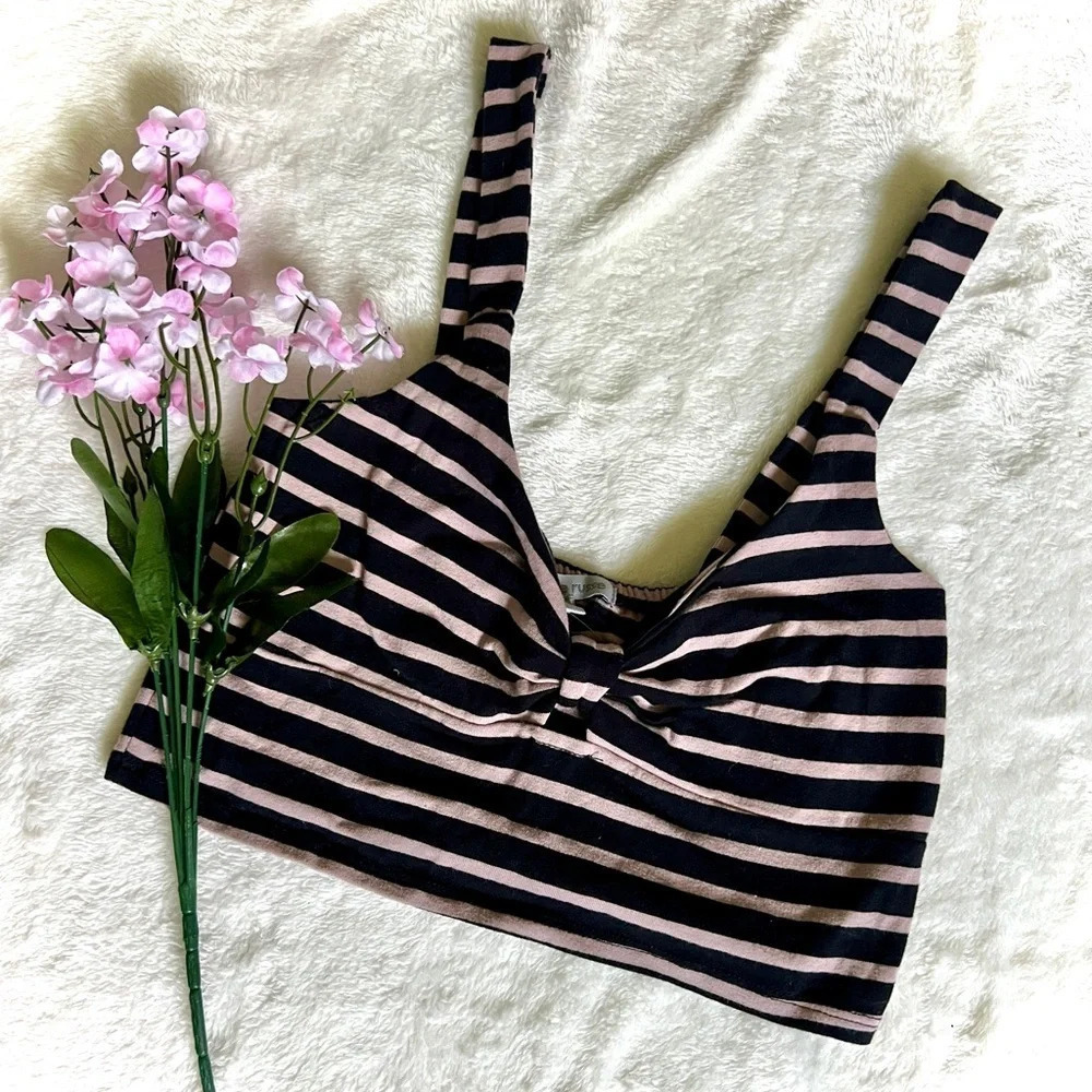Charlotte Russe NWT Knot Front Striped Bralette - Medium